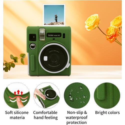Easy Hood Protective Case for Fujifilm Instax Mini 40 Instant Camera, Soft Silicone Camera Case Cover Bag Lightweight Full Protector for Fujifilm Mini 40 – Green