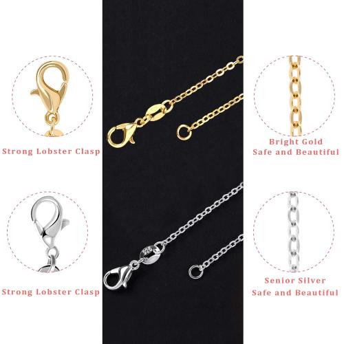 SANNIX 50 Pack Necklace Chains Bulk with Lobster Clasps for Crafts Jewelry Making Supplies