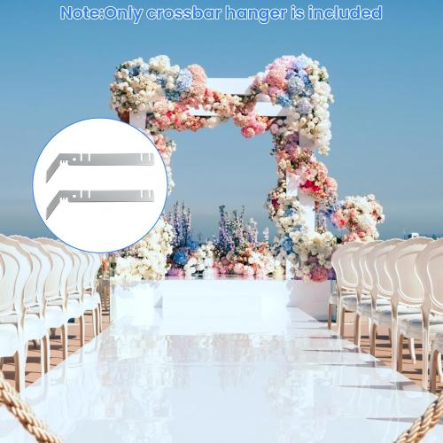 4 PCS 9-Inch Double Crossbar Valance Hangers, Steel Backdrop Crossbar Hangers Hook Accessories for Drape Stand, Wedding & Event Layered Draping Double Backdrop Stand Wedding Arch Crossbars
