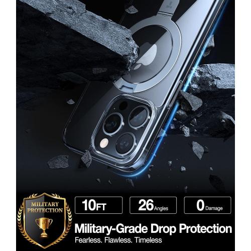 TORRAS Magnetic for iPhone 13 Pro Max Case 6.7 inch with Stand, Clear