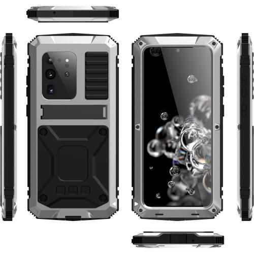 Compatible for Samsung Galaxy S20 Ultra Case, Aluminum Metal Gorilla Glass Waterproof Shockproof Military Heavy Duty Sturdy Protector Cover Hard Case