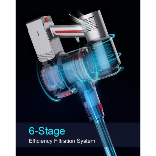 Cordless Vacuum Cleaner with 45Kpa 550W, 60 Mins Runtime Stick Vac with Anti-Tangle Design, Self-Standing, LED Screen, Lightweight Vacuum Cleaners for Home, Pet Hair, Carpet and Hardwood Floor