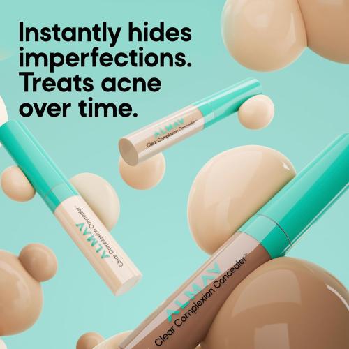 Almay Clear Complexion Concealer, 400, 0.3 fl oz | Full-coverage concealer treats acne and visibly evens skin tone over time. Instantly conceals breakouts. For acne-prone skin.