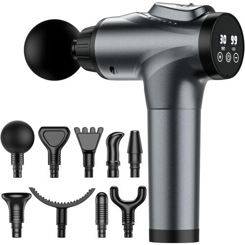 APHERMA Massage Gun, Muscle Massage Gun for Athletes Handheld Electric Deep Tissue Back Massager, Percussion Massage Device for Pain Relief with 30 Speed Levels 9 Heads