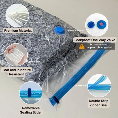 25 Pack Vacuum Storage Bags with Pump, Compression Space Saver for Comforter, Bedding, Blanket Storage, Vacuum Seal Bags for Clothing, Luggage and Closet Organizer