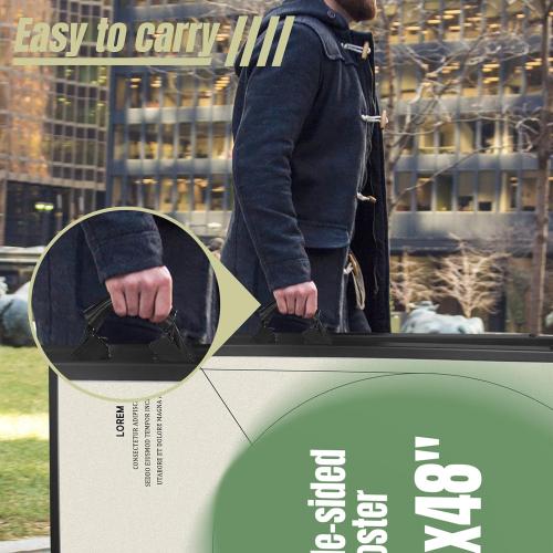 A Frame Sign 36x 48'' Sandwich Board Heavy Duty Double-Sided Sidewalk Signboard Folding Holder Outdoor Pavement Sign for Businesses Store Signs (Frame only),Black