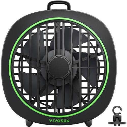 VIVOSUN AeroWave D4, 4” Grow Tent Clip Fan with Detachable Hook, 3-Speed Strong & Quiet Airflow, Adjustable Airflow Angle for Hydroponics, Circulation & Cooling, Black, 1-Pack