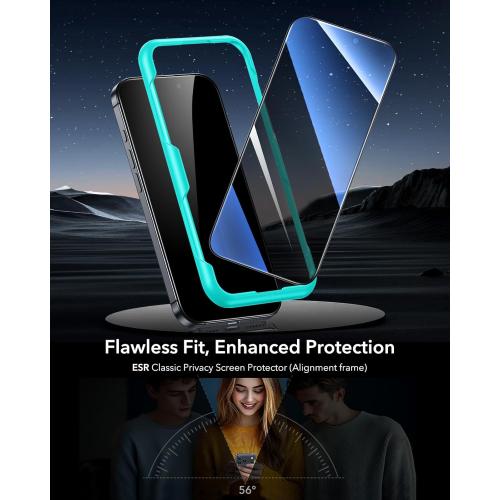 ESR 3 Pack for iPhone 17 Pro Privacy Screen Protector, Anti-spy Tempered-Glass Privacy Screen Protector with Easy Installation Tool, Micro-Curved Edges, Case Friendly