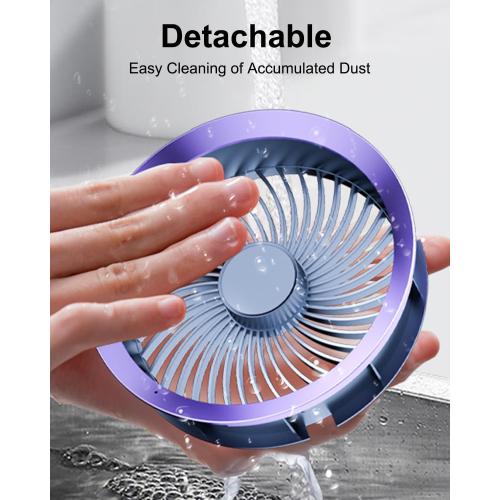Desk Fan for Bedroom Table Fan small Quiet Digital Display for Office, Bedroom, Kitchen, Home, Outdoor, Powerful 100 Adjustable Speeds Air Circulator Fan, 105° Tilt Travel Camping Fan, Purple