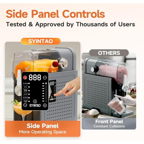 Slushie Machine for Home, Soft Serve Ice Cream Machine, 88oz Vessel Slushy Machine with 6 Preset Programs, Frozen Drink Maker for slush, Margaritas, Smoothie, Frappés, Milkshakes, and More