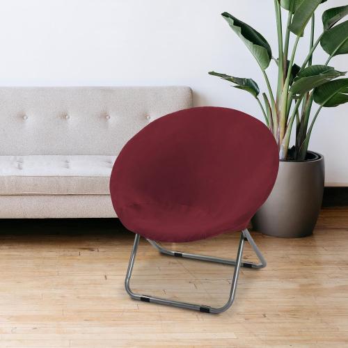 Saucer Chair Cover Seat Protector Only Dustproof, Stretchable Replacement Jacquard Moon Chair Slipcover for Living Room Hotel, Dark Red