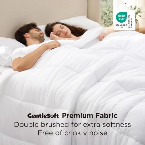 Bedsure Comforter Duvet Insert - Quilted Comforters Cal King Size, All Season Duvet, GentleSoft Down Alternative Bedding, with 8 Tabs, Gifts for Women/Men, White,Alaskan King 130x120 Inches