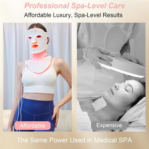 K11 Facial Beauty Red Light Mask with Neck Coverage – 7-Color Light Beauty Care Mask, Portable Foldable Silicone Design for Home Spa, Skin Refresh & Relaxation Device