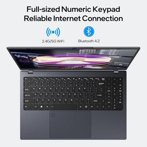 15.6-inch, 16GB RAM, 512GB SSD, FHD IPS Display Laptop Computer, N5095 Quad Core, 2.4/5G WiFi, BT4.2 Backlit and Fingerprint, Lightweight and Portable