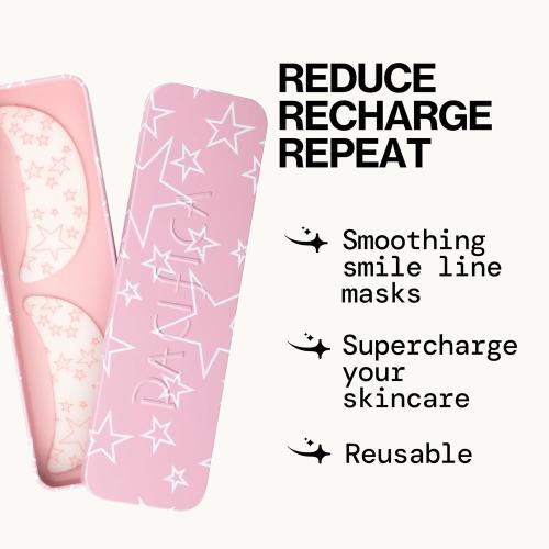 Pacifica Beauty Reusable Smile Line Mask, Skincare, Silicone Mask, For Fine Lines and Wrinkles, Lift and Firm, Pair with Serum, Storage Tin Included, Skin Care, Smile Line Patches, Vegan, 2 Pieces