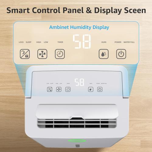 WHITE 1600 sq.ft Dehumidifier for Basement, 21 Pint Dehumidifiers for Home with Drain Hose, Continuous Drainage, Washable Filter, Intelligent Humidistat for Bedroom, Bathroom, Large Room