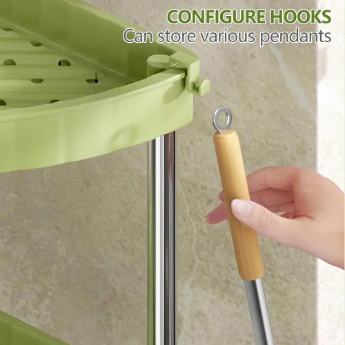 3 Tier Fruit Vegetable Storage Basket Organiser, Countertop Standing Storage Rack, Rustproof, Corner Shelves for Versatile Pantry Kitchen, Narrow Places (Grey)