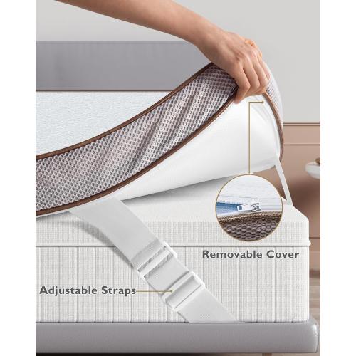 BedStory 4 Inch Gel Memory Foam Mattress Topper Full Size - Pressure Relief Bed Toppers with Breathable Washable Cover, CertiPUR-US Certified Comfort