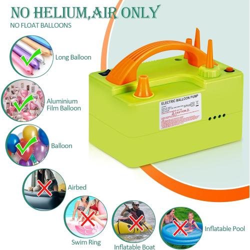 AGPtEK Electric Air Balloon Pump, 3-in-1 Electric Balloon Pump for Latex 260Q Foil Balloons 110-120V 500W Portable Electric Balloon Blower Air Pump Balloons Inflator for Party Holiday Decoration