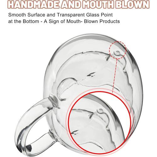 Patelai Cute Bear Tea Cup Double Wall Glass Milk Coffee Bear Mug with Handle Insulated Espresso Christmas Beer Cup Cute Birthday Gift for Women Men Valentine, 250 Ml/ 8. 4 oz(White,1 Piece)