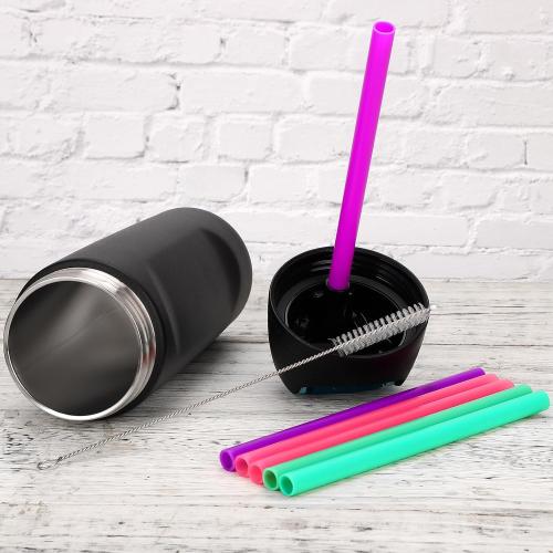 6pcs Straw Replacements for Owala FreeSip Kids 16 oz, Plastic Straws Reusable with Cleaning Brush Tumbler Cup Accessories Parts Compatible with Owala Water Bottle