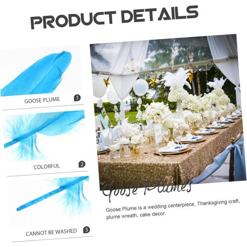 IWOWHERO 120pcs Decorative Goose Plume for Crafts Wedding Decorations and Soft Natural Elegant Colors for Floral Arrangements and Accessories