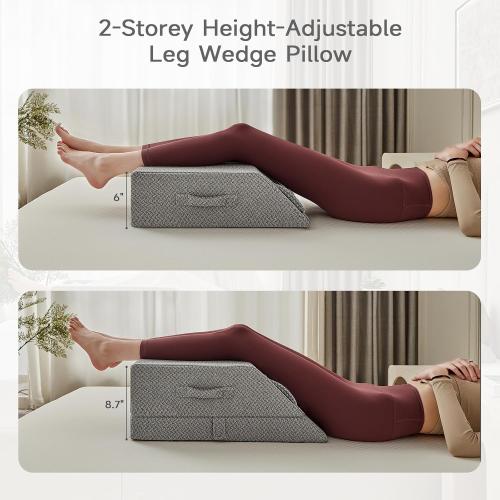 Leg Elevation Wedge Pillow for Sleeping, Adjustable Both Leg Pillow, Sciatica Back Knee Hip Ankles Pain Relief, Leg Pillows for Blood Circulation, for Sleeping, Injury, Rest,Reading,Surgery
