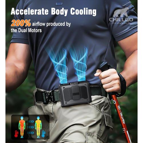 20000mAh Portable Fan,True High Speed Dual Motors with 200% Powerful Airflow, Up to 41Hours and Rechargeable Personal Neck Waist HandsFree Wearable Fans for Travel,Camping,Outdoor,Jobsite,Sports,Golf
