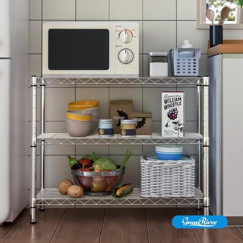 3-Shelf Adjustable Metal Shelf Wire Shelving Storage Rack for Office,Kitchen,Bedroom,Bathroom,Laundry,Pantry Basement,Garage(Chrome,36 L x 14 W x 30 H)