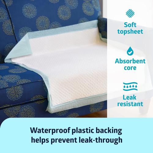 Medline Super Absorbent Underpad, 36 x 36, 50 Count, Extra Large Disposable Incontinence Pads, Protective Bed Pads, Chucks, For Kids, Adults, Elderly, Furniture & Surface Protection Pee Pad