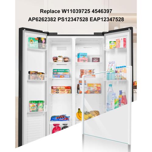 W11130212 Freezer Shelf Replacement Fit for Whirlpool Glass Shelf WRS588FIHZ00 WRS588FIHZ04 WRS588FIHZ06 WRS588FIHW00 WRS588FIHW04