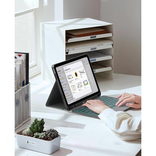 Color Black  for iPad 10th Generation Case with Keyboard, 7 Color Backlight, Multi-Touch Trackpad, Flip Stand Case with Pencil Holder, 2 Wireless Channels for iPad (A16) 11th/10th Gen (2025/2022), Black