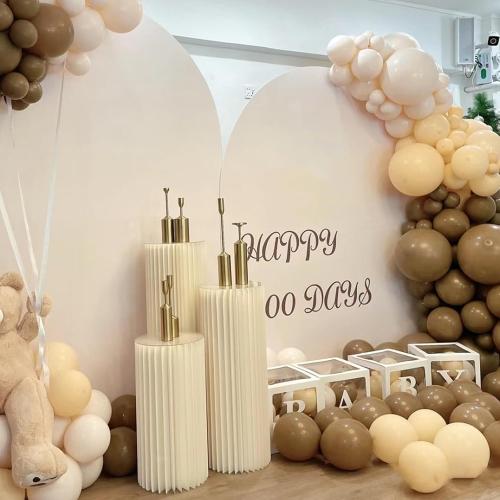 Cylinder Stands for Party 3Pcs Round Pedestal Stand Foldable Cardboard Columns Cylinder Tables for Parties Baby Shower Birthday Wedding Pillars Display Decoration