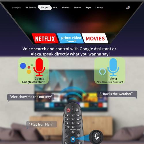 Voice Magic Remote Replacement Control, Compatible with LG Smart TVs, AN-MR20GA MR19BA MR21 MR22 MR23 Series, Google Assistant, Alexa Integration (AKB7585501 Voice)