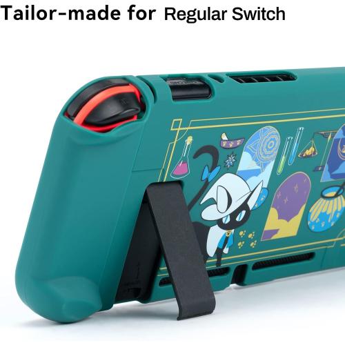 GeekShare Protective Case Compatible with Switch, Slim Shock-Absorption and Anti-Scratch Skin Cover - Alchemy Cat Design (for Regular Switch)