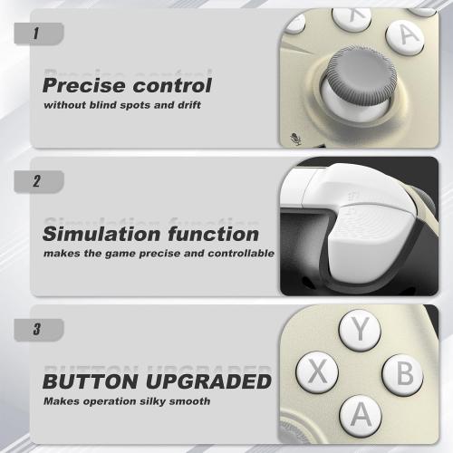 Silver Dinosoo Special Edition Wireless Controller for Xbox Series X/S/Xbox One, PC, Dual Vibration TURBO Function Headphone Jack Macro Function Lunar Shift - Upgrading with a PC before connecting to Xbox