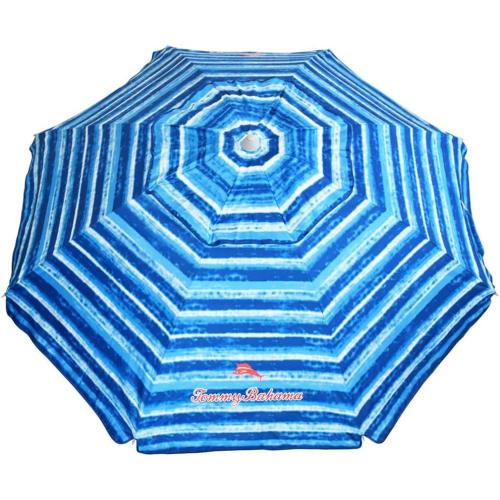 Tommy Bahama Sand Anchor 7 feet Beach Umbrella with Tilt and Telescoping Pole (Blue)