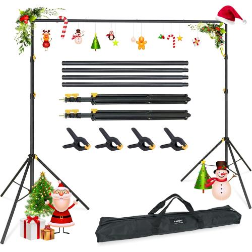 (Missing 4 clamps) LINCO Lincostore Backdrop Support Stand Kit 10x6.5ft Adjustable Photography Studio Photo Background Support System with Carrying Bag for Green Screen Muslin, 4171