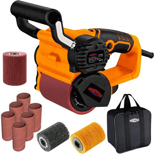 Drum Sander for Woodworking, Surface Conditioning Tool, Burnishing Polishing Machine, Paint Stripper Remover, Variable Speed Tool with VAC Nozzle and Tool Bag- DBDS500