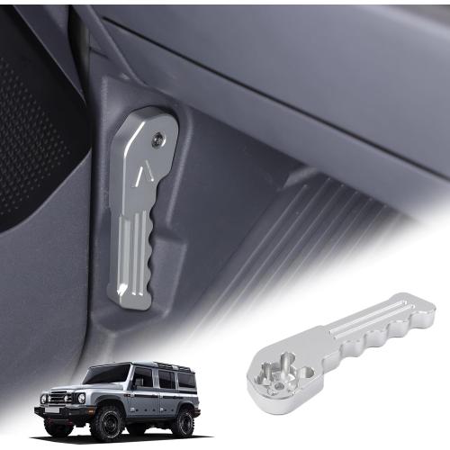 Hood Release Handle Lever Replacement Compatible with INEOS Grenadier 2020-2024, Aluminum Alloy Hood Latch Release Pull Handle Decoration Interior Accessories (Silver)