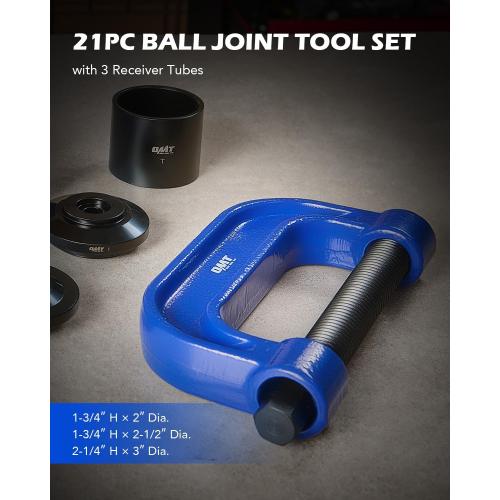 Blue Orion Motor Tech 21PCS Master Ball Joint Press, Upper and Lower Ball Joint Removal Tool, Automotive Ball Joint Press Kit