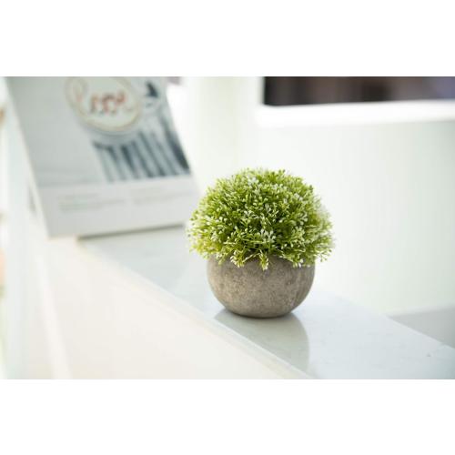 Velener White Mini Artificial Plant Topiary Ball Pot Set- Magnolia Flowers Cottagecore Decor Indoor Plant Shelf Home Office Small Desk Decorations Green Room Accessories Bathroom Kitchen Counter Aloe