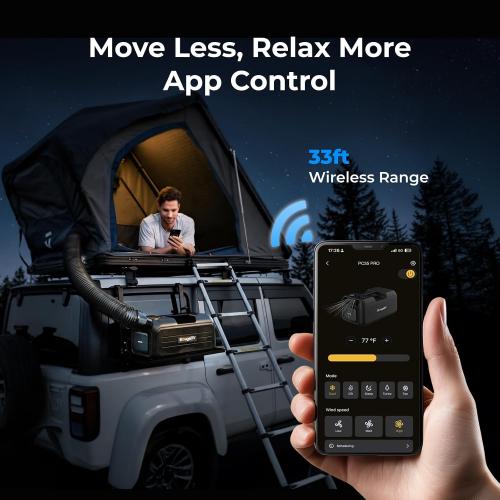 BougeRV Portable Air Conditioner PC35 PRO, 3500 BTU Camping Tent AC Unit | Upgraded Inverter Compressor, 22 lb Compact Design, App Control, Rapid Cooling for Camping AC, RV, Van Life, Outdoor Use