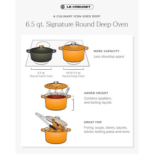 (blue) Le Creuset Enameled Cast Iron Signature Deep Round Oven, 6.5 qt., Cerise