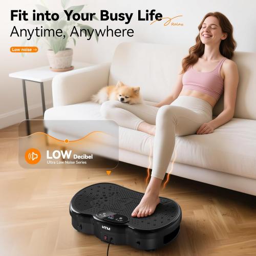 Vibration Plate Exercise Machine - 300 lbs Weight Capacity, 120 Speed Levels, 9 Workout Modes for Home Fitness, Muscle Toning & Weight Loss