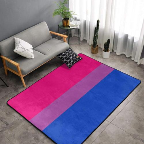 Area Rug Ultra Soft Door Mat Nursery Rug Cozy Carpet for Living Room, Bedroom, Office Fashion Area Carpet (Bisexual Pride Flag Stripes)