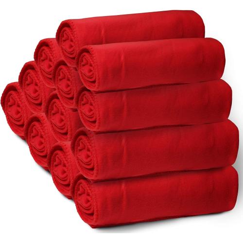 6 Pack of Bulk Soft Fleece Blankets 49X 62 Light Weight, Cozy Warm Throw Blanket Sofa Travel Outdoor, Wholesale (49X 62, 12 Pack black) (See the Pictures for the color)