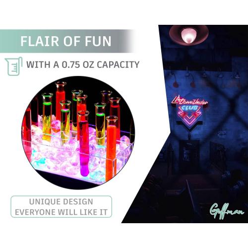 5 5/8 Neon Plastic Test Tube Shot Assorted Colors 3/4 oz Shooter - 100 Pack