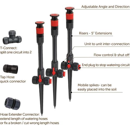 Eden 96093 Multi-Adjustable Flex Design Garden Sprinkler with Extension Set, Great for DIY Gardening Product