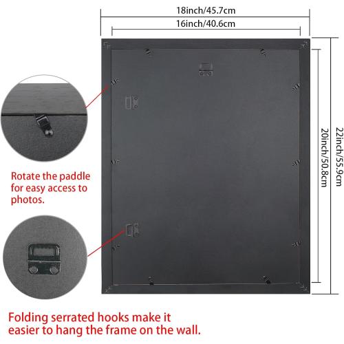 BLACK FRAME LTYHHK 12x15 Diploma Frame Solid Wood Black, Displays 12x15 Diplomas with Black Over Gold Mat or 16x20 Inch Without Mat, 12x15 Diploma Frame 12x15 inch Certificate Frames (L23B1620BG1215)